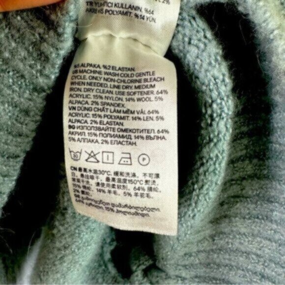 L.O.G.G. By H&M | Powder Blue Crew Neck Tie Bow On Side Knit Sweater Size XS - Picture 7 of 9